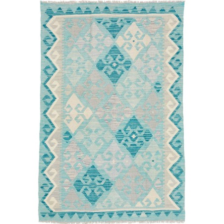 Tappeto Kilim Afghanistan beige blu 104x151