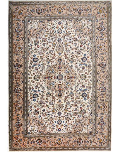 Tappeto Kashan Persia beige grigio 243x353