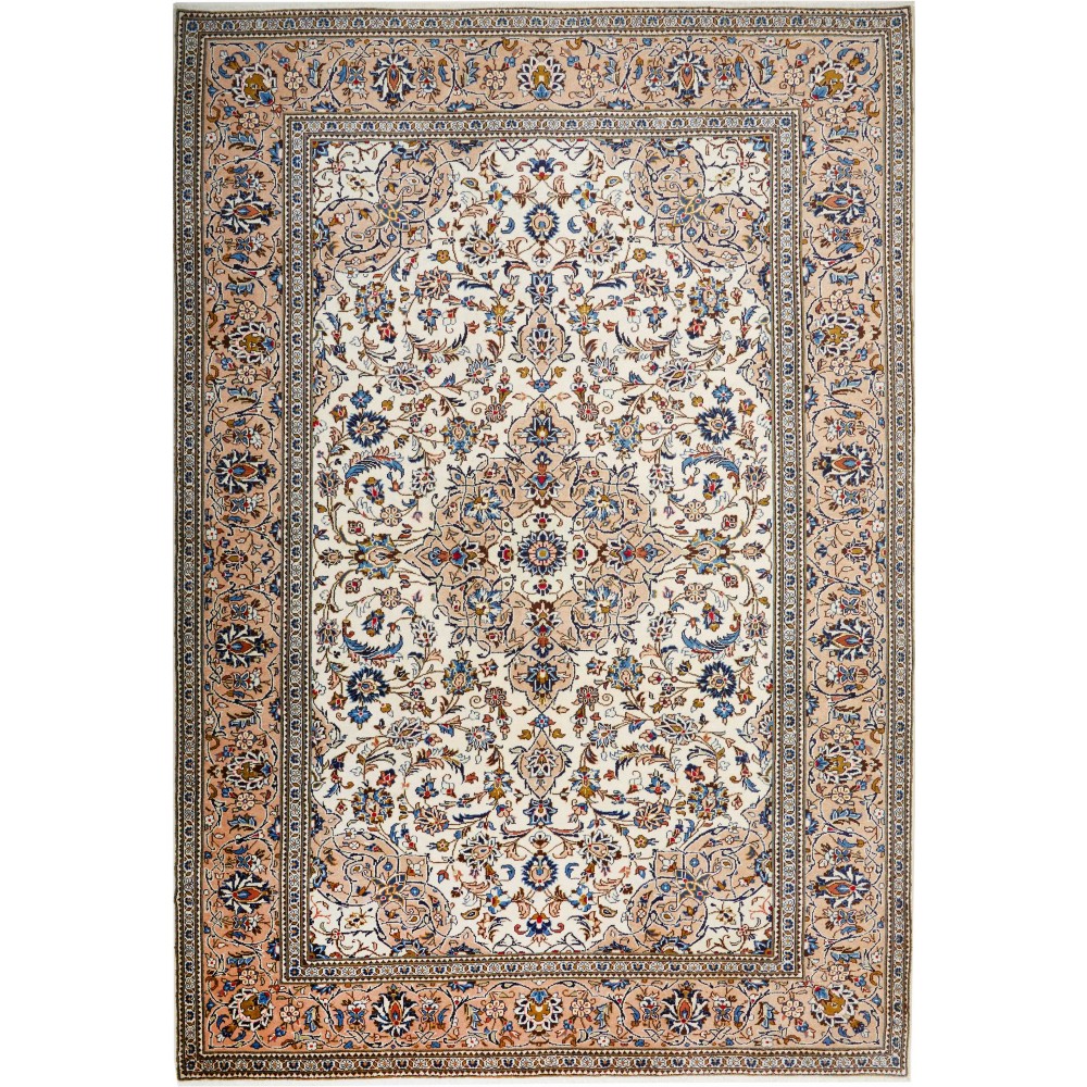 Tappeto Kashan Persia beige grigio 243x353 Tappeto Kashan Persia beige grigio 243x353