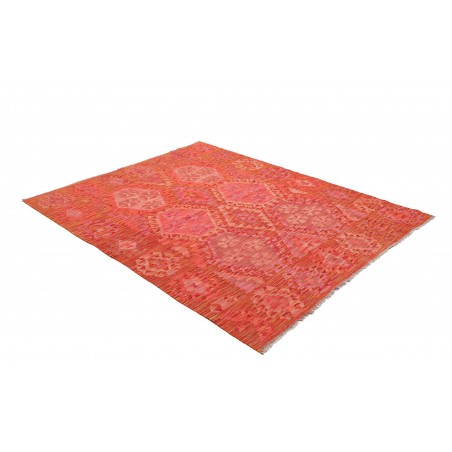 Tappeto Kilim Afghanistan rosso arancione 159x197