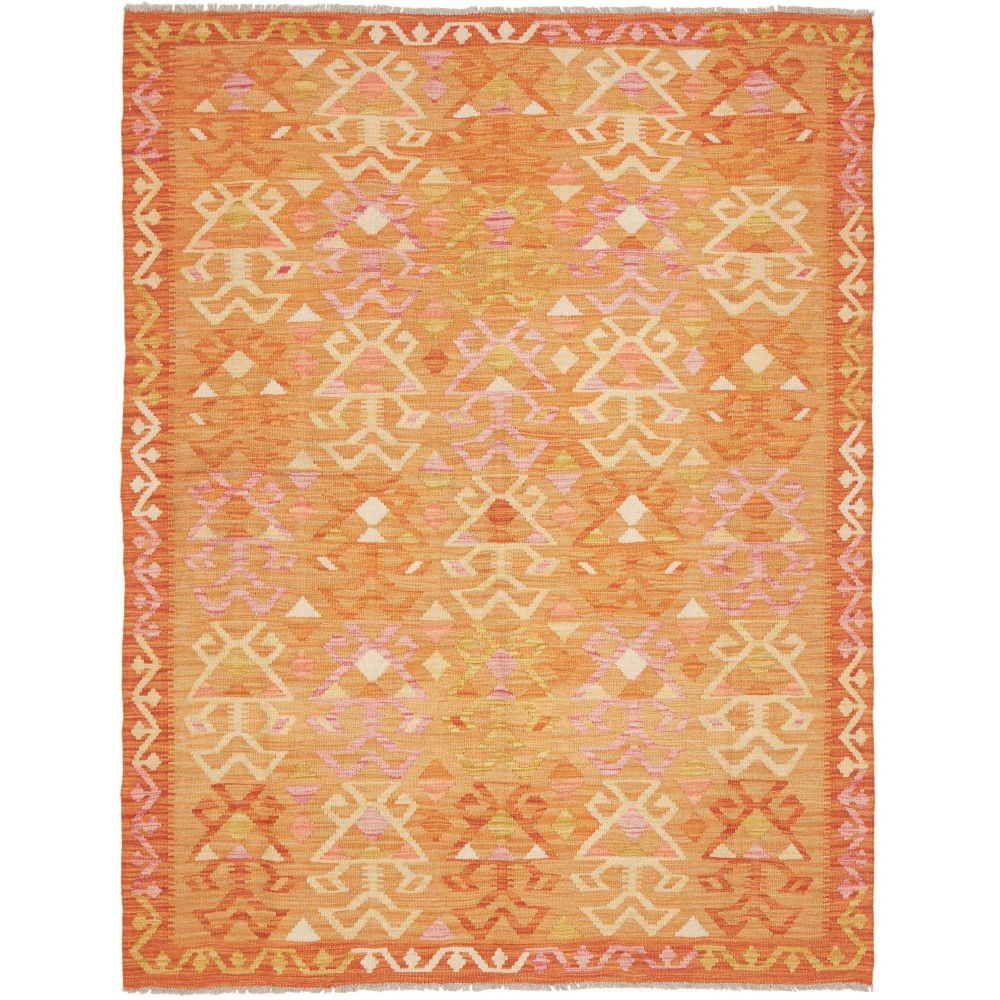 Tappeto Kilim Afghanistan arancione beige 153x201