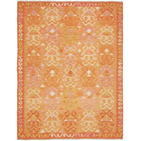 Tappeto Kilim Afghanistan arancione beige 153x201