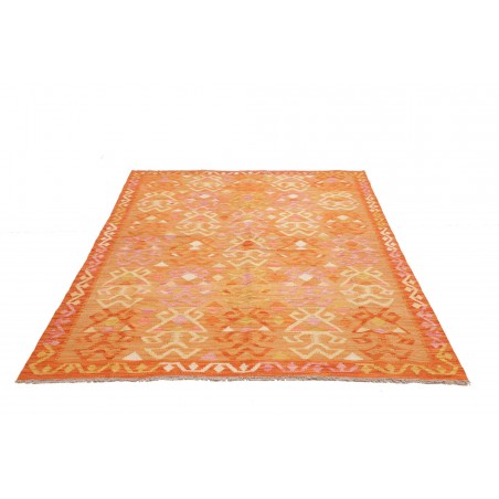 Tappeto Kilim Afghanistan arancione beige 153x201