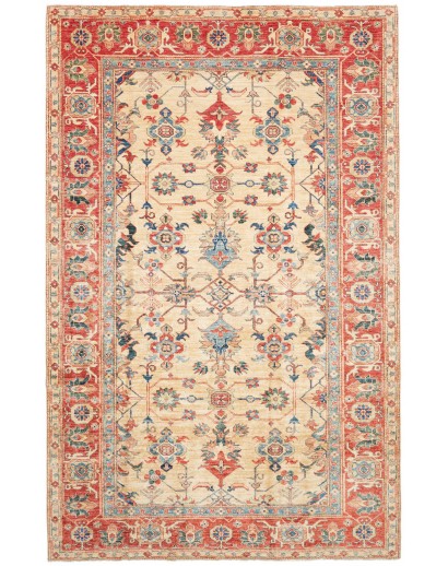 Tappeto Kazak Fine Pakistan marrone giallo 200x314