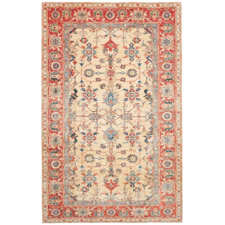 Tappeto Kazak Fine Pakistan marrone giallo 200x314