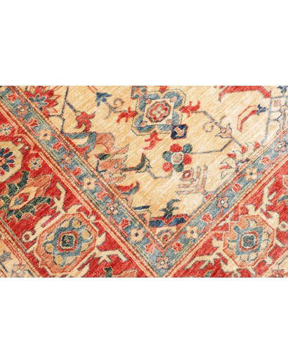 Tappeto Kazak Fine Pakistan marrone giallo 200x314