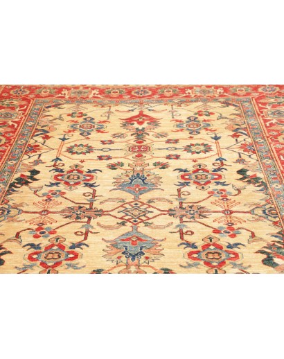 Tappeto Kazak Fine Pakistan marrone giallo 200x314