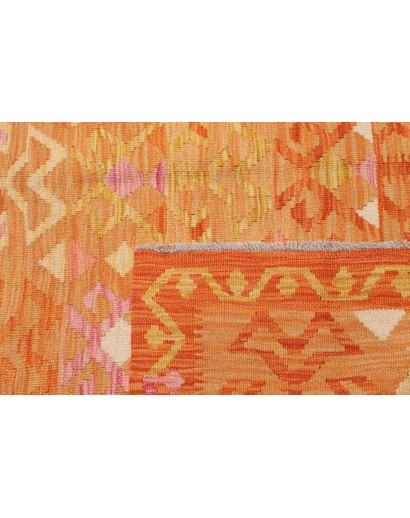 Tappeto Kilim Afghanistan arancione beige 153x201