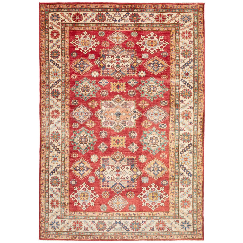 Tappeto Kazak Fine Pakistan marrone bianco 214x311