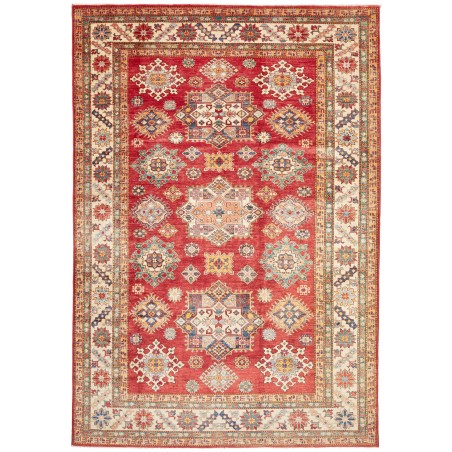 Tappeto Kazak Fine Pakistan marrone bianco 214x311