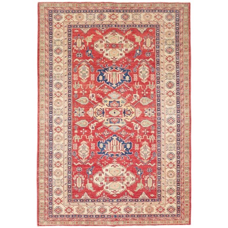 Tappeto Kazak Fine Pakistan marrone grigio 202x290