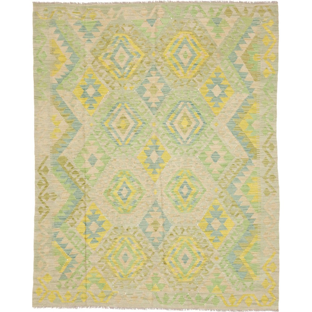 Tappeto Kilim Afghanistan marrone verde 161x195