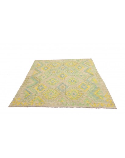 Tappeto Kilim Afghanistan marrone verde 161x195