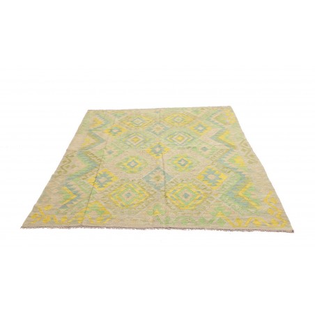 Tappeto Kilim Afghanistan marrone verde 161x195