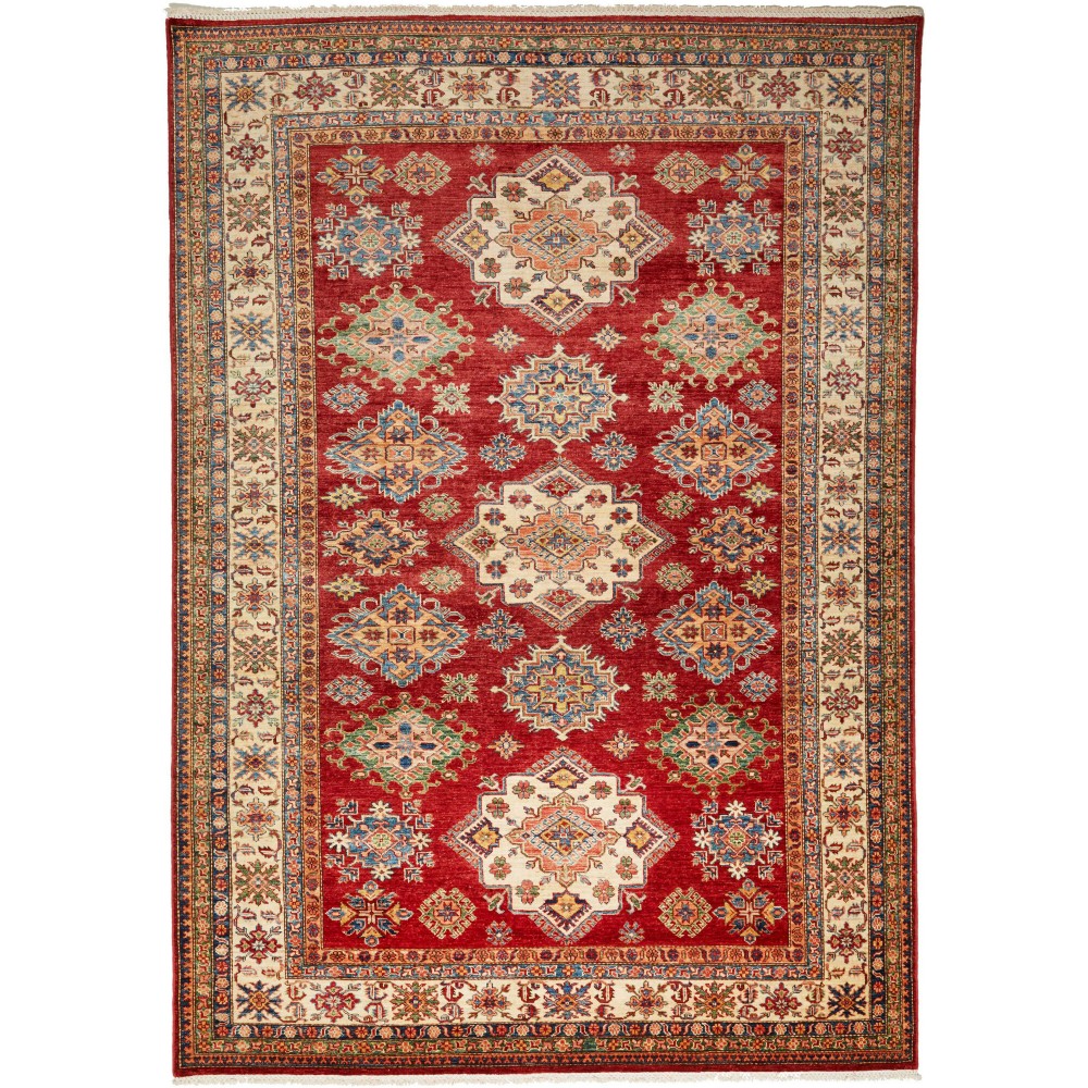 Tappeto Kazak Fine Pakistan marrone giallo 209x290