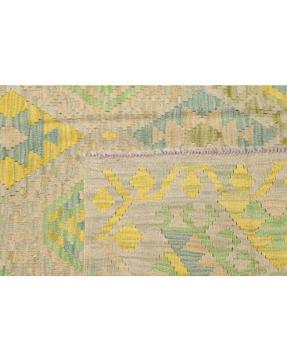 Tappeto Kilim Afghanistan marrone verde 161x195