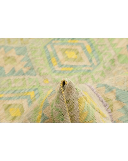 Tappeto Kilim Afghanistan marrone verde 161x195