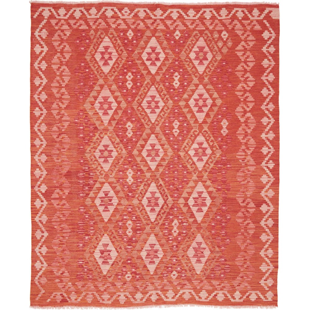 Tappeto Kilim Afghanistan rosso arancione 158x192
