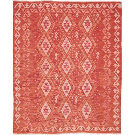 Tappeto Kilim Afghanistan rosso arancione 158x192