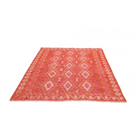 Tappeto Kilim Afghanistan rosso arancione 158x192