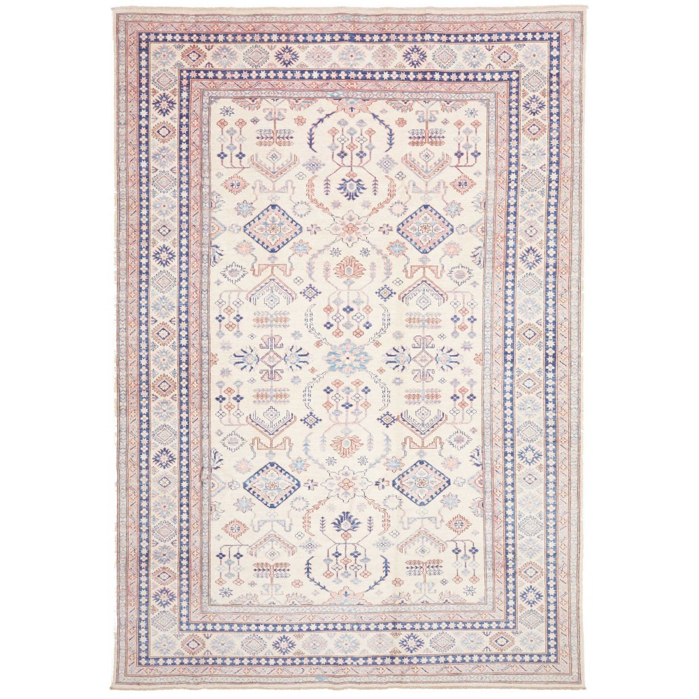 Tappeto Kazak Fine Pakistan bianco marrone 204x295
