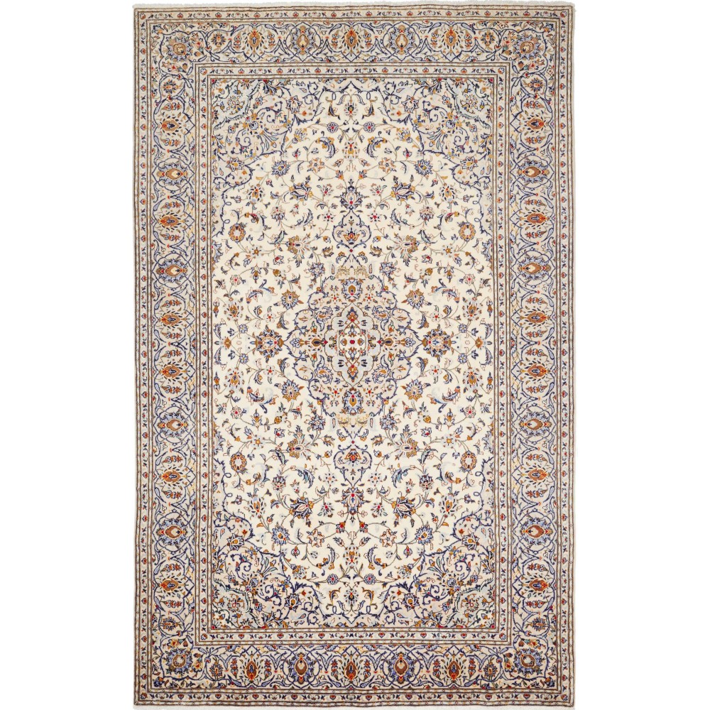 Tappeto Kashan Persia bianco grigio 197x315 Tappeto Kashan Persia bianco grigio 197x315