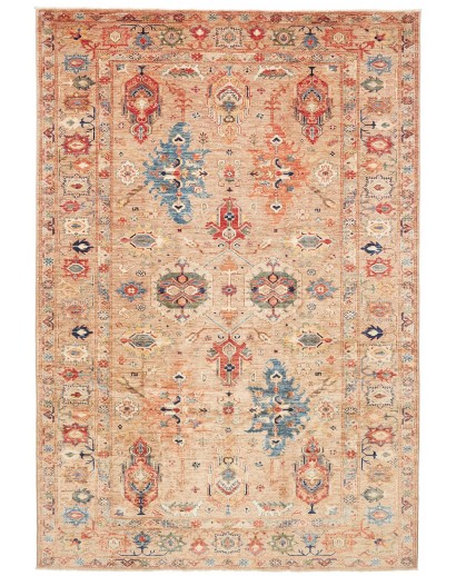 Tappeto Kazak Fine Pakistan marrone grigio 200x298