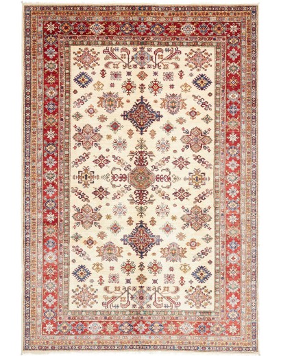 Tappeto Kazak Fine Pakistan giallo bianco 202x297