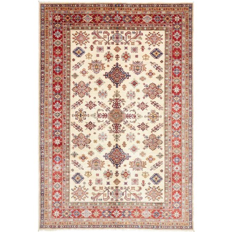 Tappeto Kazak Fine Pakistan giallo bianco 202x297