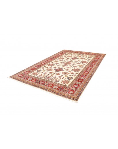 Tappeto Kazak Fine Pakistan giallo bianco 202x297