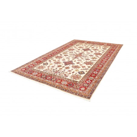 Tappeto Kazak Fine Pakistan giallo bianco 202x297