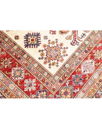 Tappeto Kazak Fine Pakistan giallo bianco 202x297
