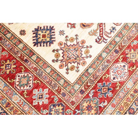 Tappeto Kazak Fine Pakistan giallo bianco 202x297