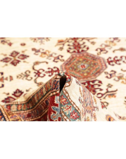 Tappeto Kazak Fine Pakistan giallo bianco 202x297