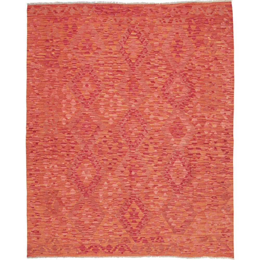 Tappeto Kilim Afghanistan rosso giallo 157x195