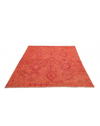 Tappeto Kilim Afghanistan rosso giallo 157x195