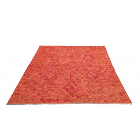 Tappeto Kilim Afghanistan rosso giallo 157x195