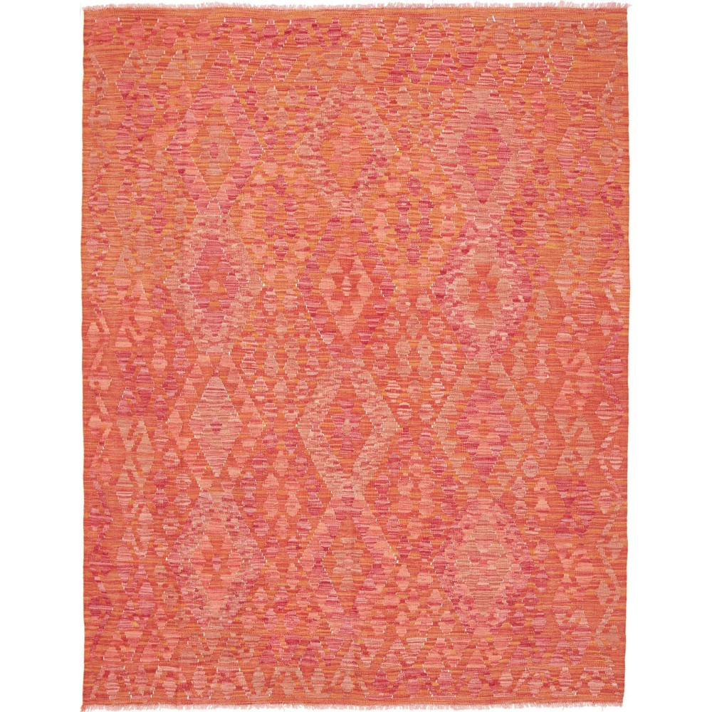 Tappeto Kilim Afghanistan rosso arancione 153x198