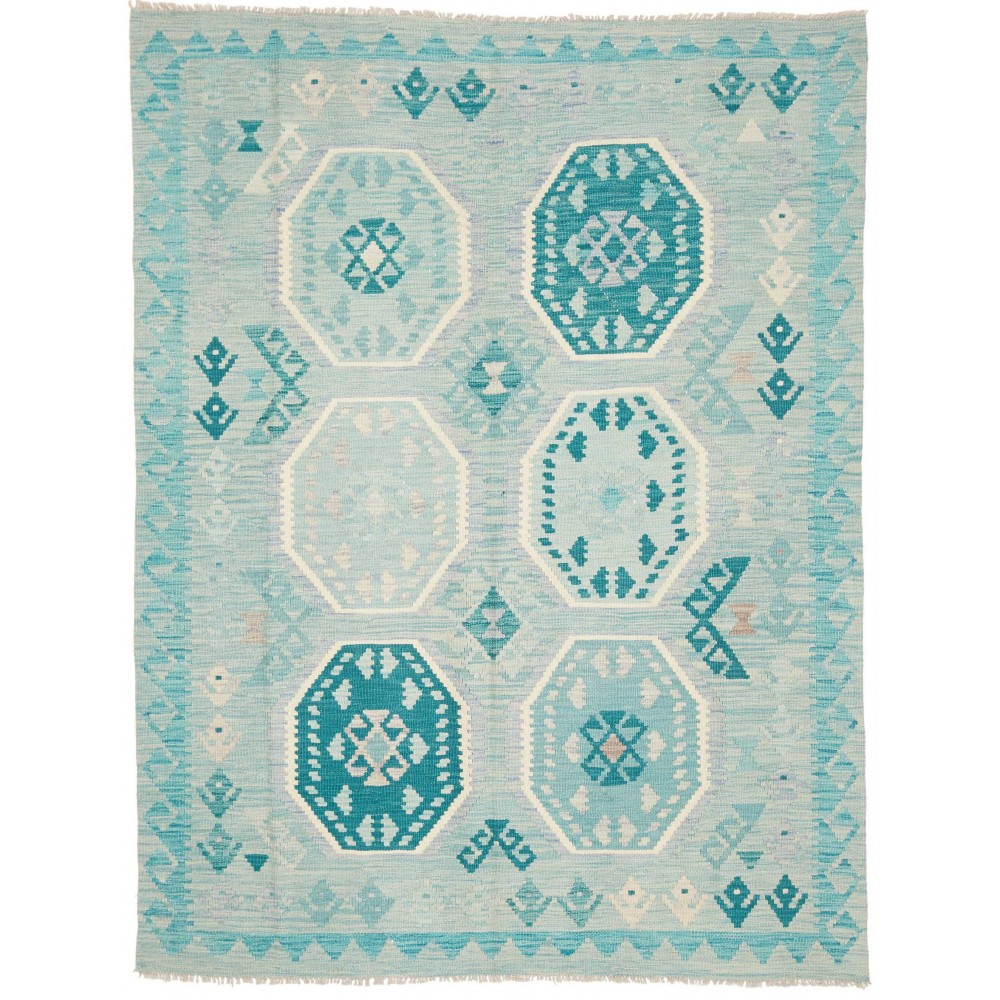 Tappeto Kilim Afghanistan beige blu 156x205