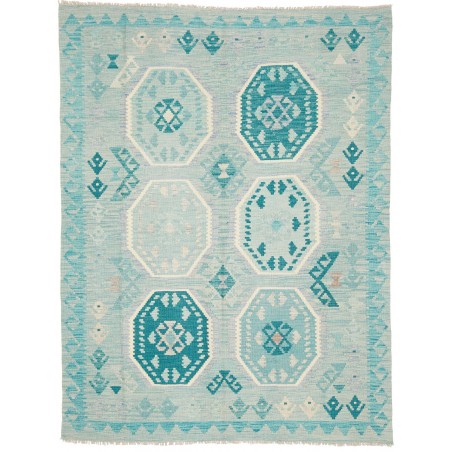Tappeto Kilim Afghanistan beige blu 156x205