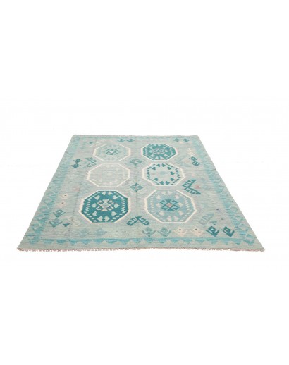 Tappeto Kilim Afghanistan beige blu 156x205
