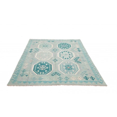 Tappeto Kilim Afghanistan beige blu 156x205