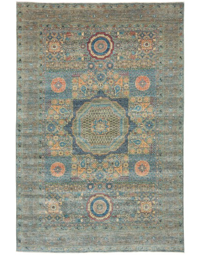 Tappeto Mamlouk Pakistan bianco grigio 210x307