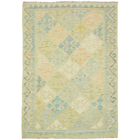 Tappeto Kilim Afghanistan marrone verde 108x157