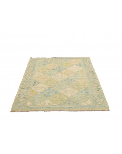 Tappeto Kilim Afghanistan marrone verde 108x157