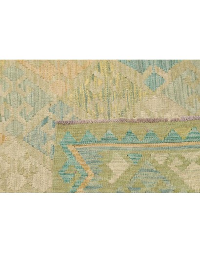 Tappeto Kilim Afghanistan marrone verde 108x157