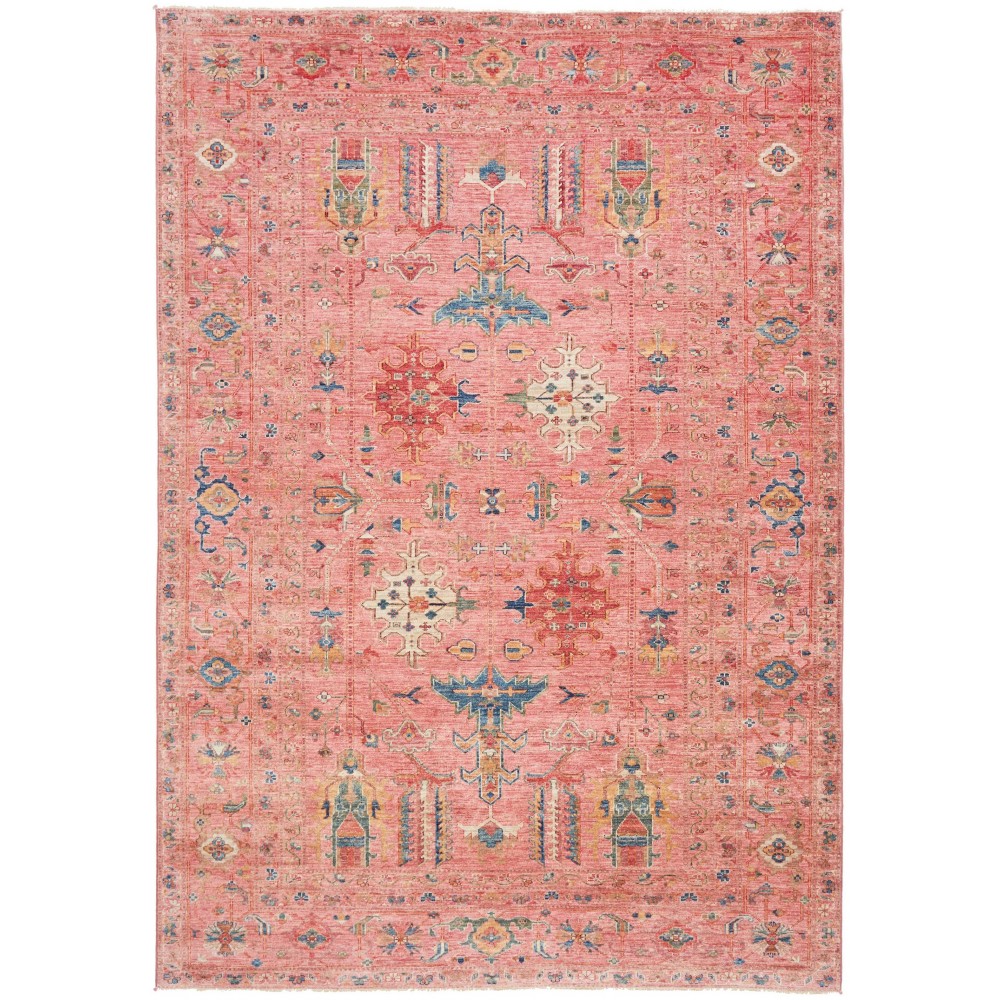 Tappeto Kazak Fine Pakistan arancione azzurro 205x293