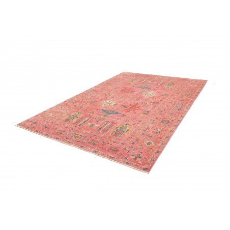 Tappeto Kazak Fine Pakistan arancione azzurro 205x293
