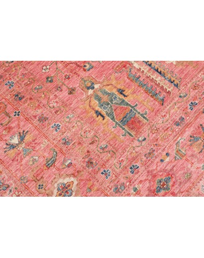 Tappeto Kazak Fine Pakistan arancione azzurro 205x293