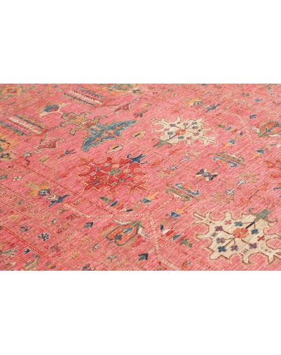 Tappeto Kazak Fine Pakistan arancione azzurro 205x293